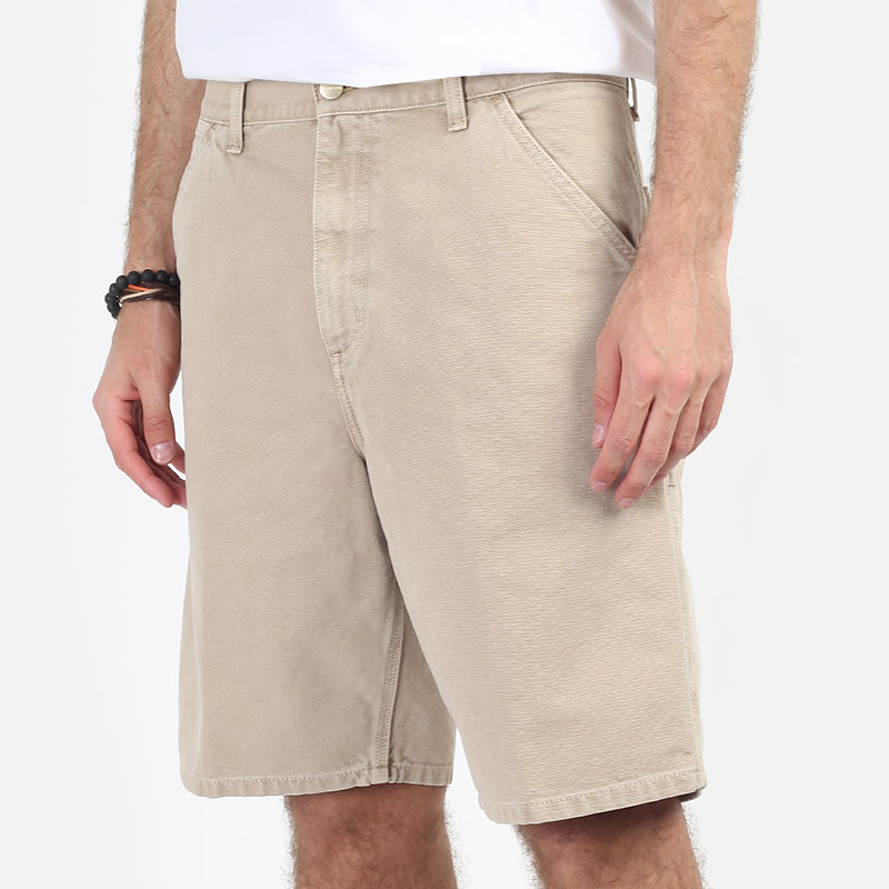 мужские бежевые шорты  Carhartt WIP Single Knee Short I027942-dusty h brown - цена, описание, фото 1
